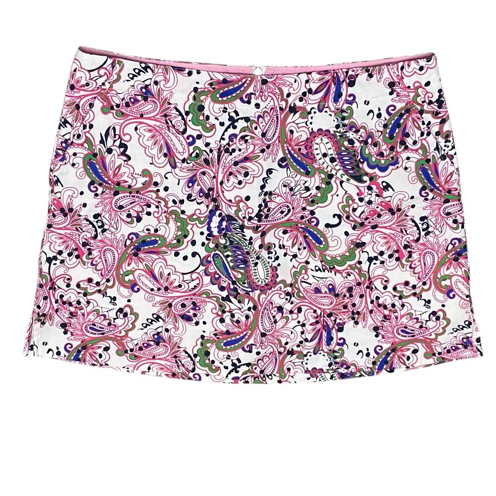Lady Hagen Paisley Golf Skort – Size 14 White Pink Blue Green